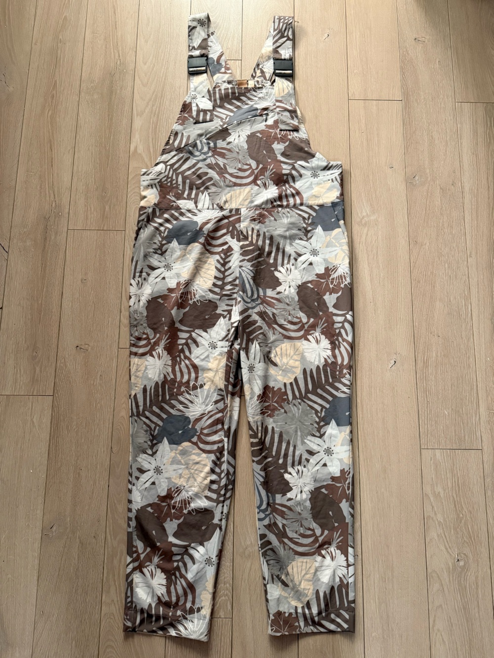 Indyeva Arin Overalls Botanical Print Green & Brown Women’s Size Small